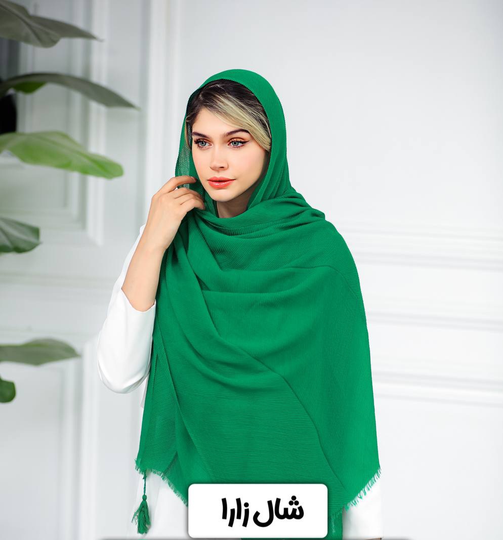 شال پلیسه وارداتی لبه ریش و منگوله دار