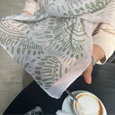 شال نخی طرحدار منگوله دار