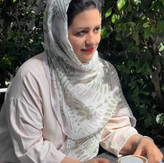 شال نخی طرحدار منگوله دار