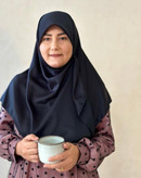 روسری ساتن ابریشم سورمه ای قواره ۹۵