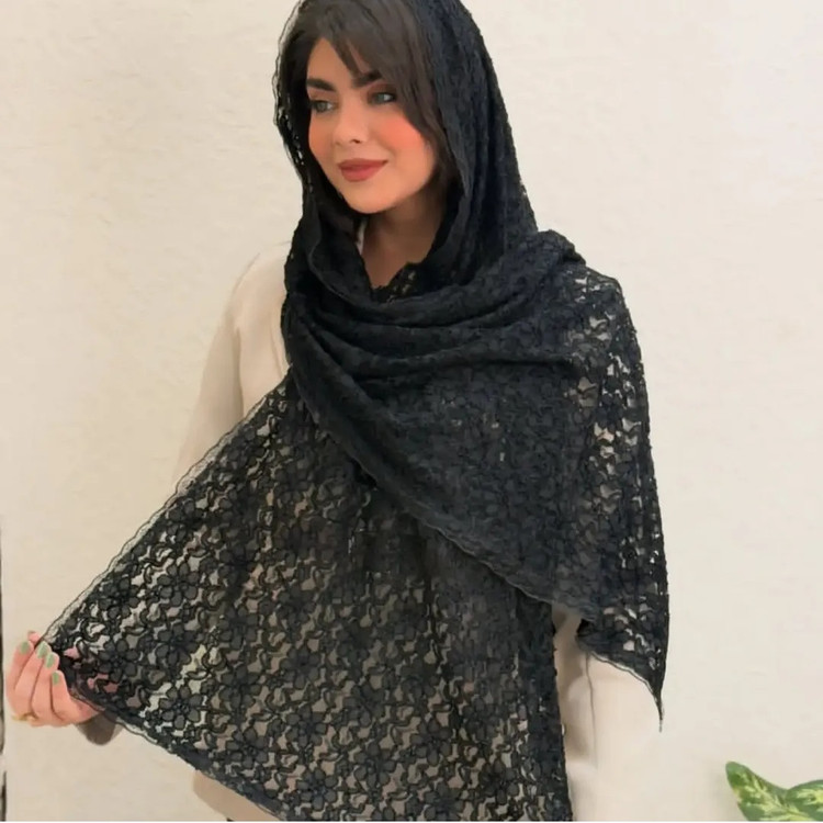 شال گیپور مخمل واردانتی دور دانتل